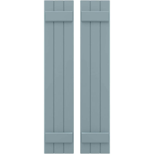 Ekena Millwork 10.5-in W x 67-in H Peaceful Blue Paintable/Stainable Board and batten Wood Exterior Shutters ( 2 -Pack )