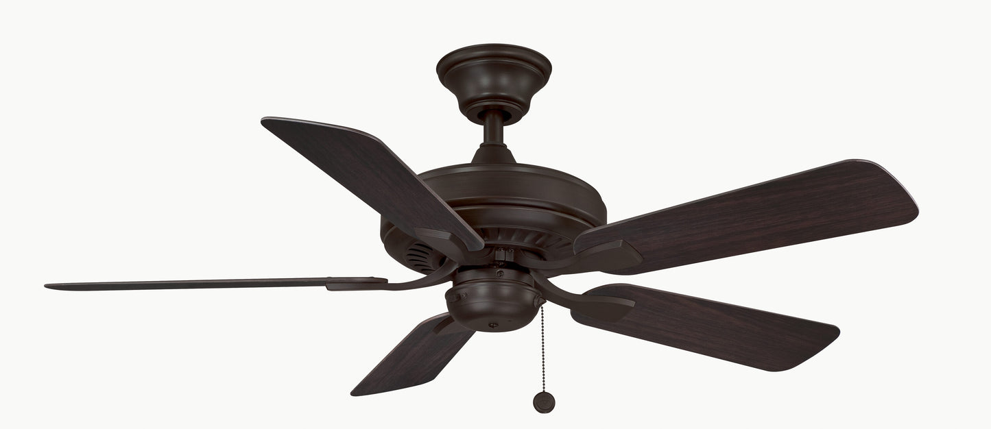 Fanimation Edgewood44 44-in Outdoor Dark Bronze with Dark Walnut Blades Ceiling Fan Light Kit Compatible ( 5 -Blade ) 5326932