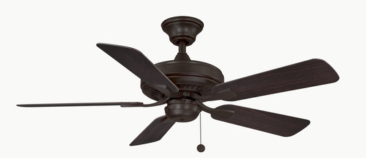Fanimation Edgewood44 44-in Outdoor Dark Bronze with Dark Walnut Blades Ceiling Fan Light Kit Compatible ( 5 -Blade ) 5326932