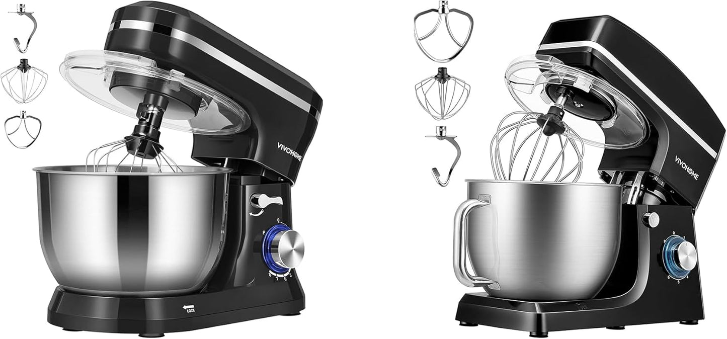 VIVOHOME 4.75 Quart Stand Mixer, 8 Speed Kitchen Electric Food Mixer with VIVOHOME 7.5 Quart Stand Mixer, 660W 6-Speed Tilt-Head Kitchen Electric Food Mixer