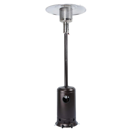 HEXAGO 47,000 BTU Commercial Stainless Outdoor Patio Heater,Adjustable Portable Liquid Prop ane Gas Floorstanding Heater with Wheels,ETL Listed