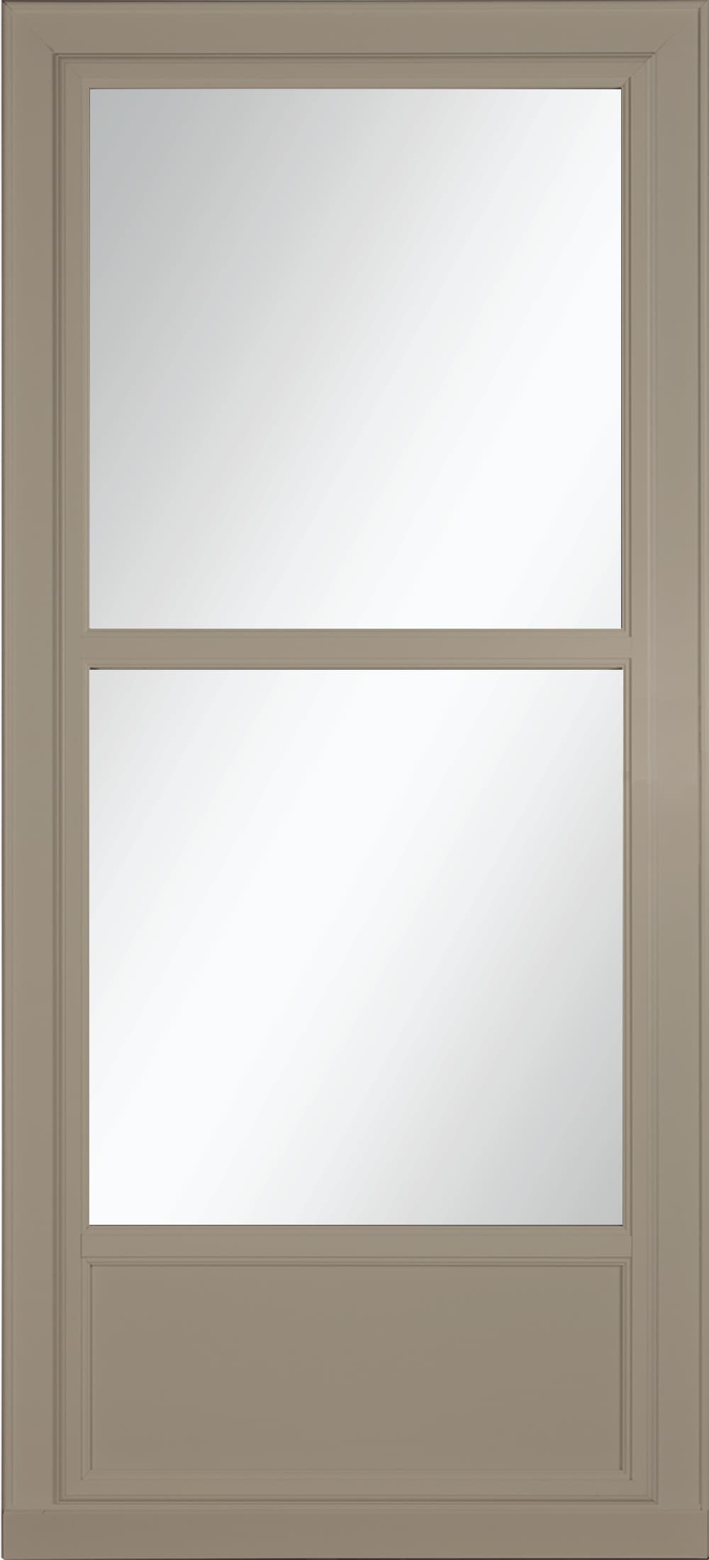 LARSON 80 Midview 32-in x 81-in Sandstone Aluminum Reversible Hinge Storm Door with Retractable Screen ( No handle )