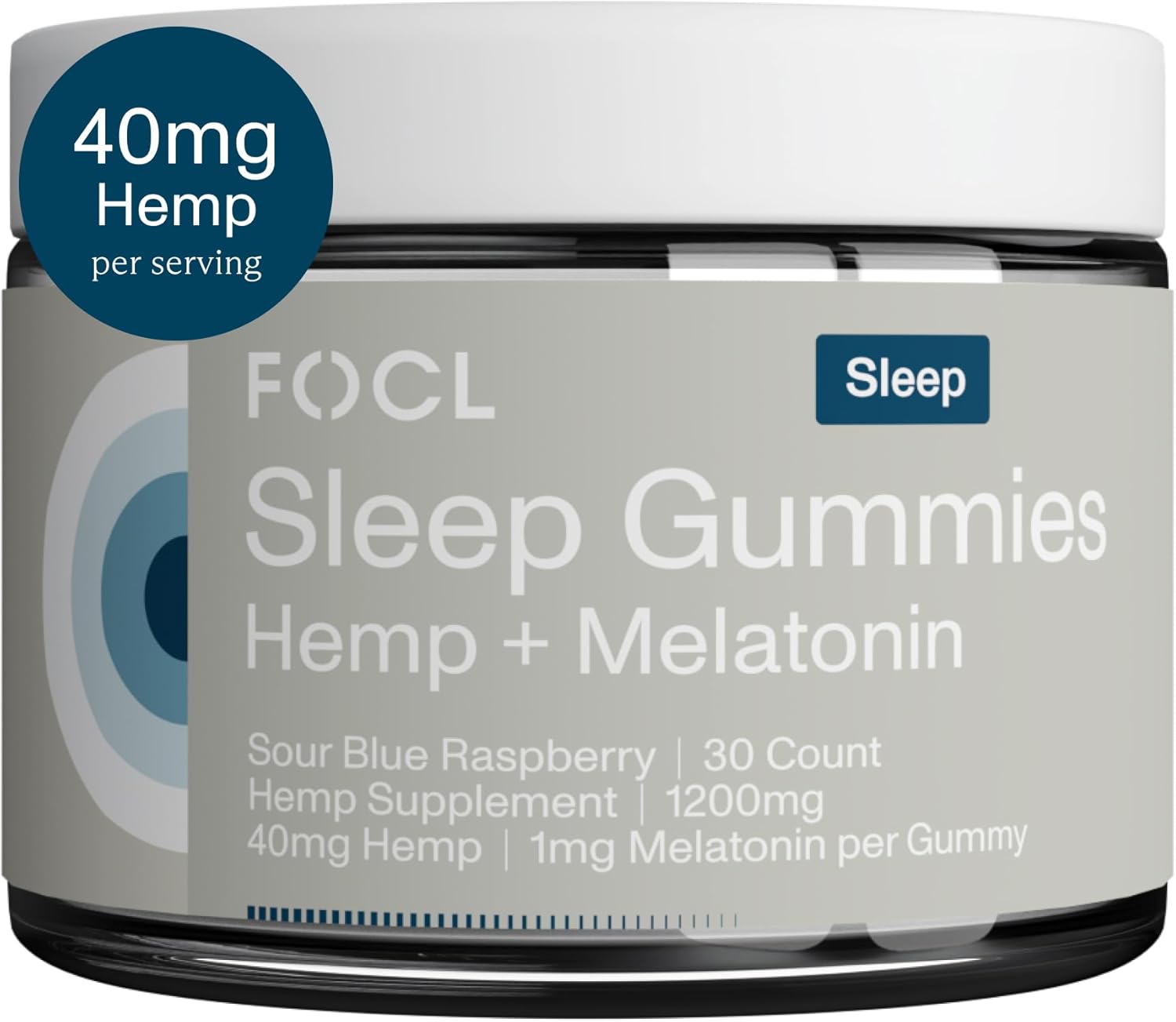 FOCL Sleep Gummies - Sleep Aid, Melatonin Gummies to Promote Calm Mind & Fall Asleep Faster - Gummy Supplement for Deep Sleeping - Sleeping Gummy for Adults - 30 ct, Sour Blue Raspberry