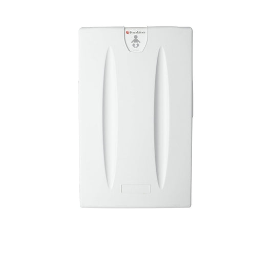 Foundations Classic Vertical Baby Diaper Changing Station, Wall Mount, Built in Liner Dispenser, One Handed Adjustable Safety Strap, Light Gray (100-EV)