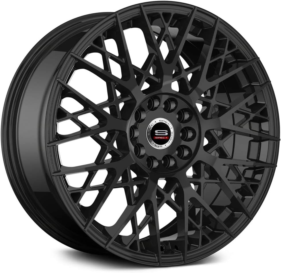 Spec-1 SP-53 Custom Wheel Gloss - Black Rims - 18" x 8", 38 Offset, 4x100, 4x114.3 Bolt Pattern, 73.1mm Hub