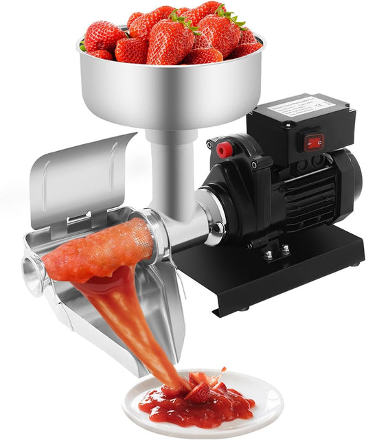 Electric Tomato Sauce Maker, 450W 110V Tomato Juicer Tomato Processor Stainless Steel Vegetables & Fruits Grinder for Homemade Tomato Sauce Strawberry Jam Blueberry Puree Healthy