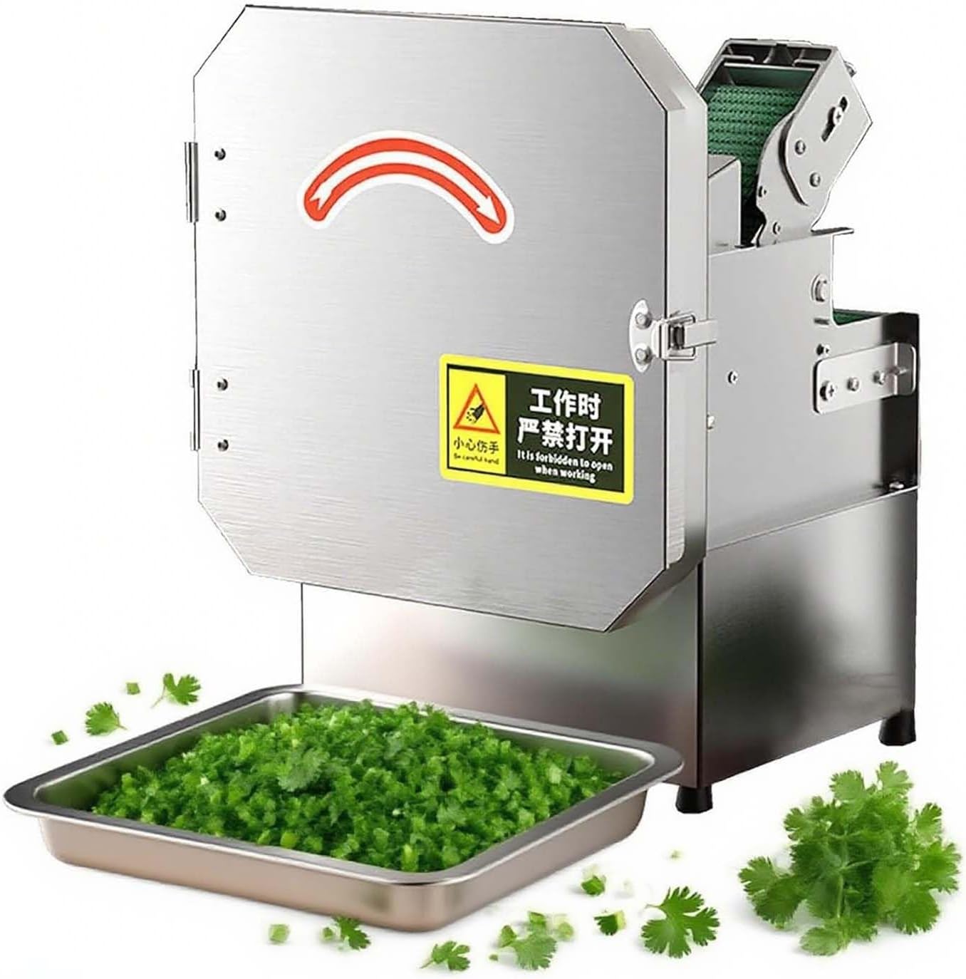 Professional Electric Vegetable Cutter 300W, High-Efficiency Adjustable Thickness Slicer 1.5-35mm, Food Processor For Chives Scallions Beans, Perfect For Commercial Kitchens