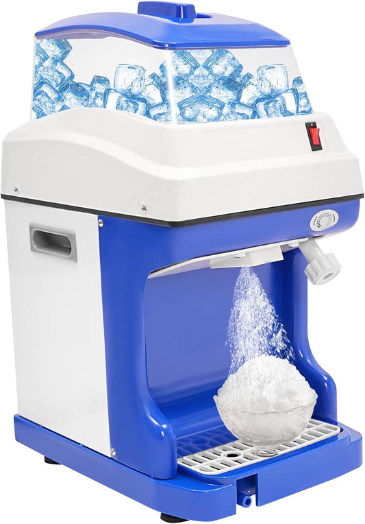 Electric Shaved Ice Machine 250W 5.28qt Commercial Ice Crusher Automatic Snow Cone Maker w/Adjustable Ice Texture 220.46-264.55lbs/h Ice Shaving Machine for Snack Bar Home Commerical Use