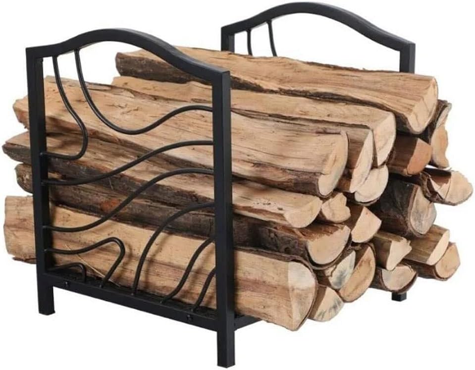 Indoor Outdoor Firewood Rack, Heavy Duty Metal Log Holder, 15.7" Firewood Storage Organizer