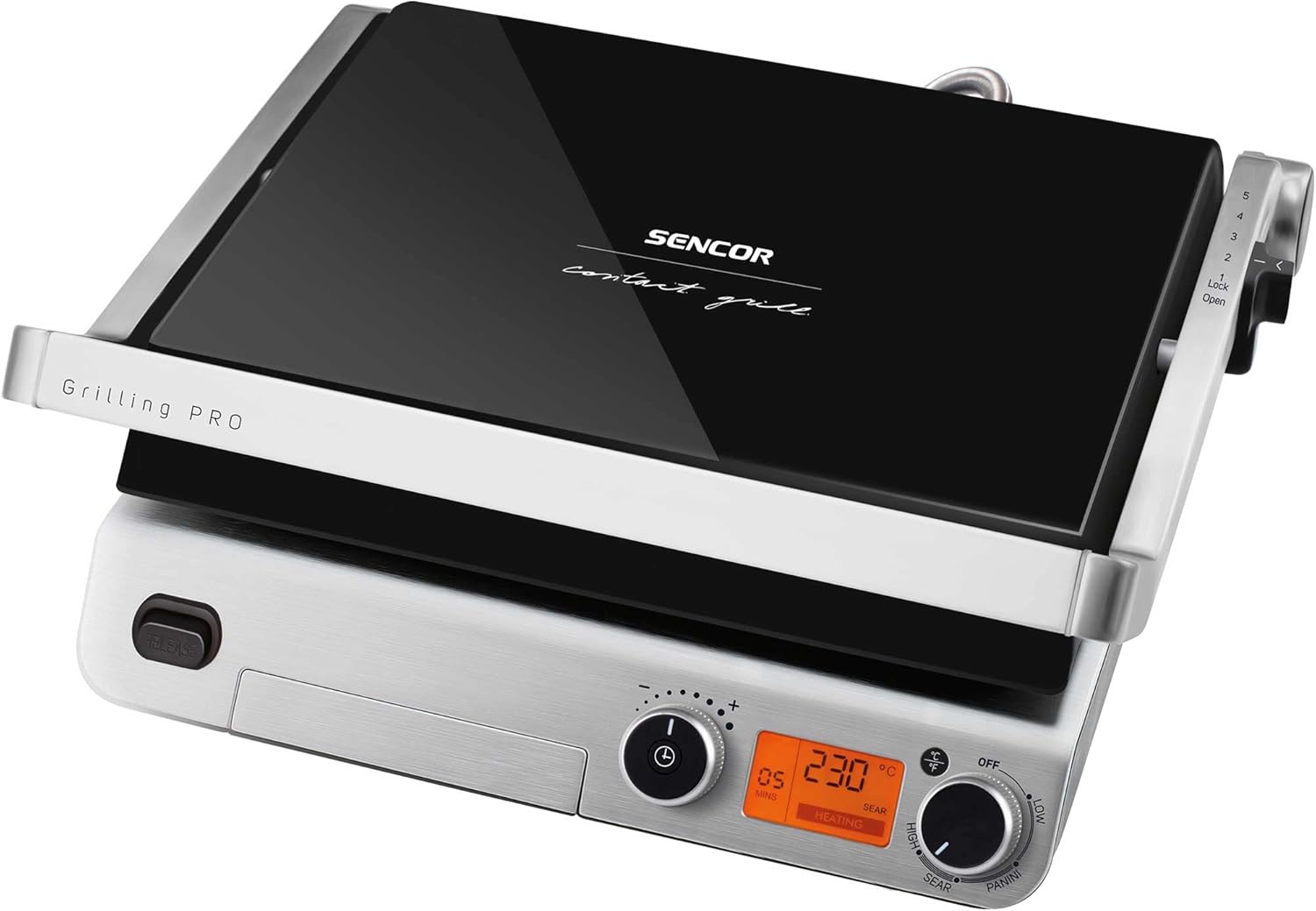 Sencor Contact Grill Non-stick grill plates of 3rd Generation with integrated heating spiral