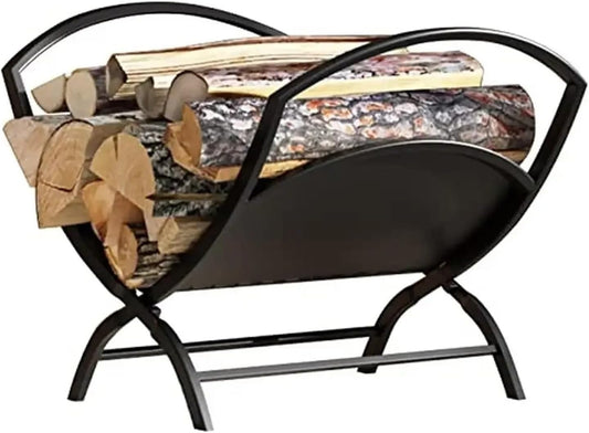 Firewood storage rack Portable Outdoor Firewood Rack Black Iron Folding Log Holder Stacking Storage Heavy Duty