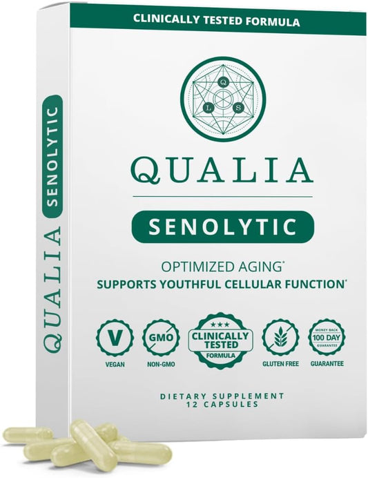 Qualia Senolytic Supplement, Fisetin,Quercetin,Piperlongumin&More,Aging Supplement - Supports Optimal Cell Repair&Rejuvenation,Naturally Eliminate Zombie Cells,1 Month Supply