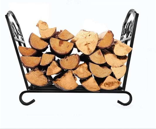 Fireplace Stand Folding Firewood Holder Heavy Iron Storage Rack Metal Holder Stand,