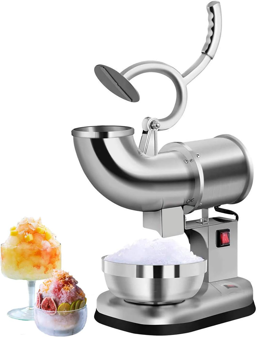 ALDKitchen Ice Shaving Machine | Electric Ice Crusher for Snow Cones and Frozen Drinks | 440 lbs/h | Stainless Steel | 110V