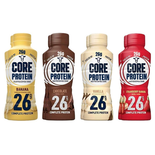 Generic Core Protein Fairlfe 26g Protein Shakes, Liquid Ready To Drink for Workout Recovery, 4 Flavor Variety (8 Pack)