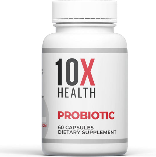 10X Health Probiotics for Men - 60 Capsules Immune Support Supplement & Probiotics for Digestive Health with Lactobacillus Rhamnosus, Acidophilus & Bifidobacterium Probiotic for Gut Health
