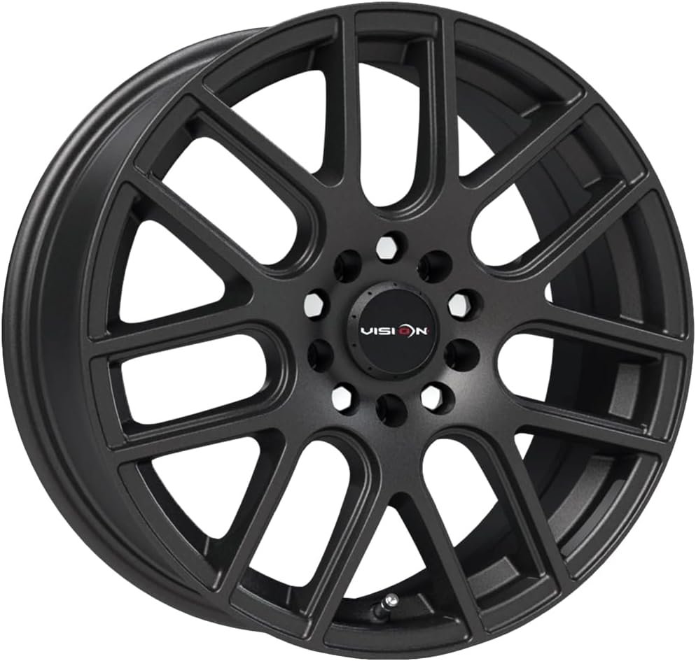 Vision 426 Cross Matte Black Wheel with Painted Finish (15 x 6.5 inches /4 x 100 mm, 38 mm Offset)