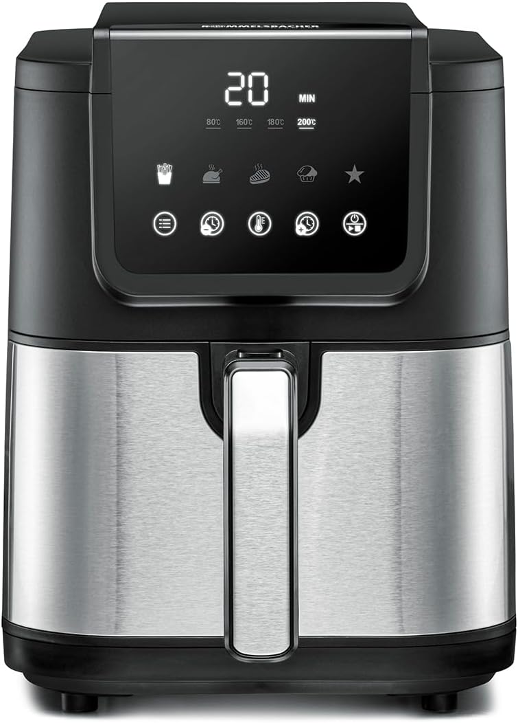 Rommelsbacher FRH 1500 friteuse Unique 5 L Autonome 1500 W Friteuse d’air chaud Noir, Acier inoxydable
