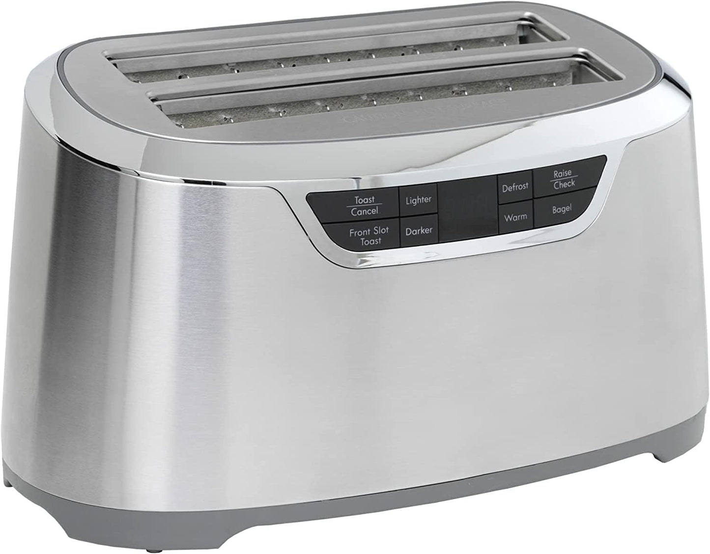 4 Slice Long Slot Toaster Silver, One Touch Auto Lift, Stainless Steel, Adjustable Browning, Defrost, Digital Countdown Timer, Retractable Cord, Toast, Bagels, Waffles