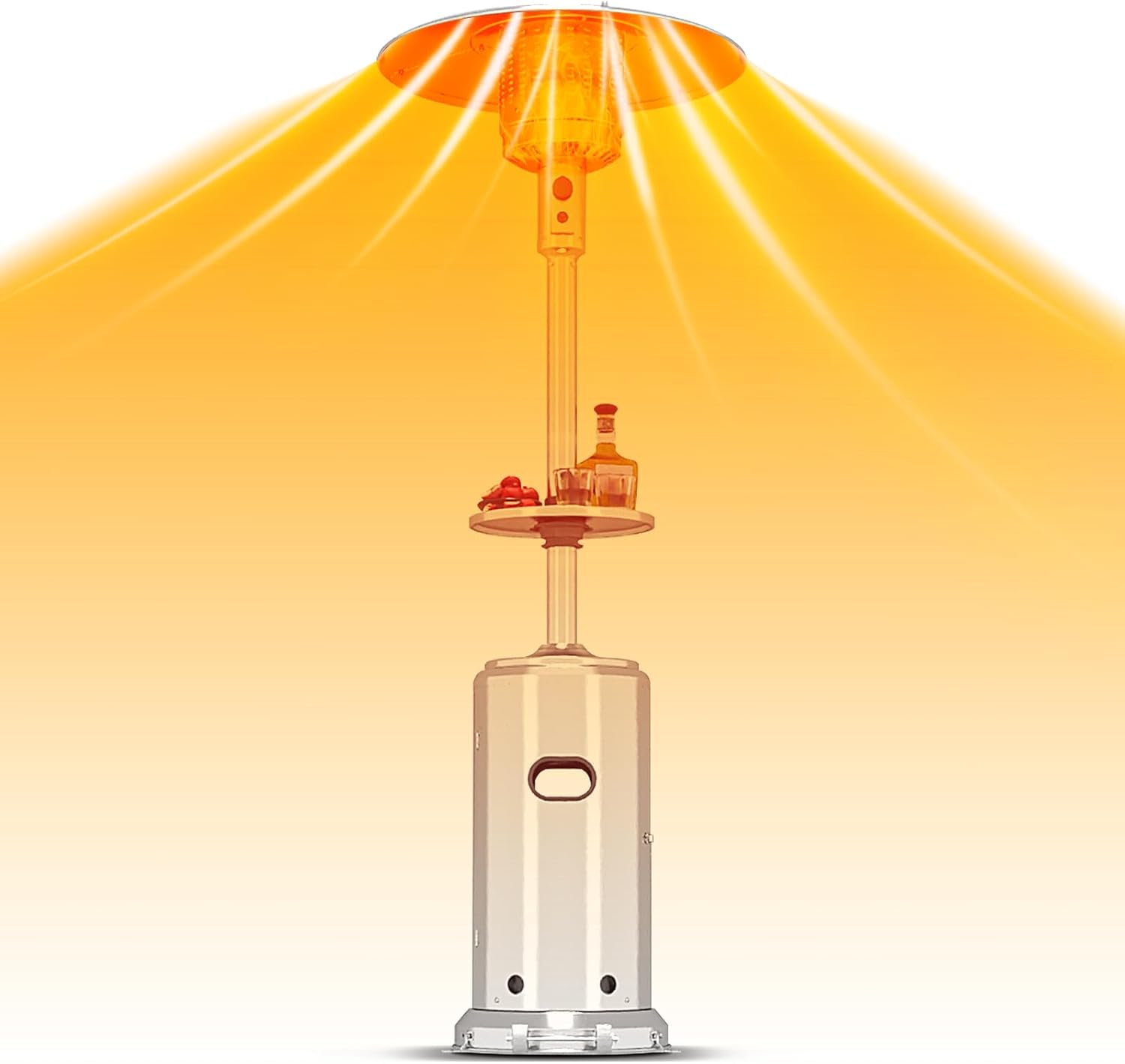 Hipicute Propane Patio Heater With Heater,48000 Btu Outdoor Gas Heater With Ignition Systems and Wheels,Double Layer Burner Propane Heater for Backyard Garden Deck