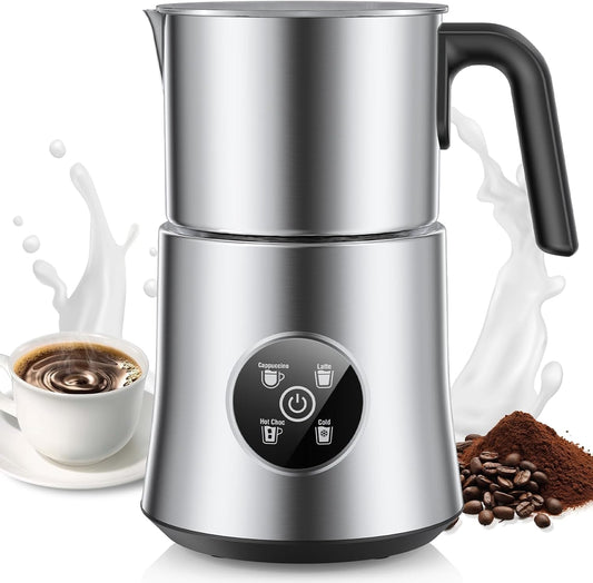 Milk Frother and Steamer, Large Capacity Detachable Electric Milk Frother, Automatic Warm and Cold Foam Maker, Hot Chocolate Maker, BPA Free