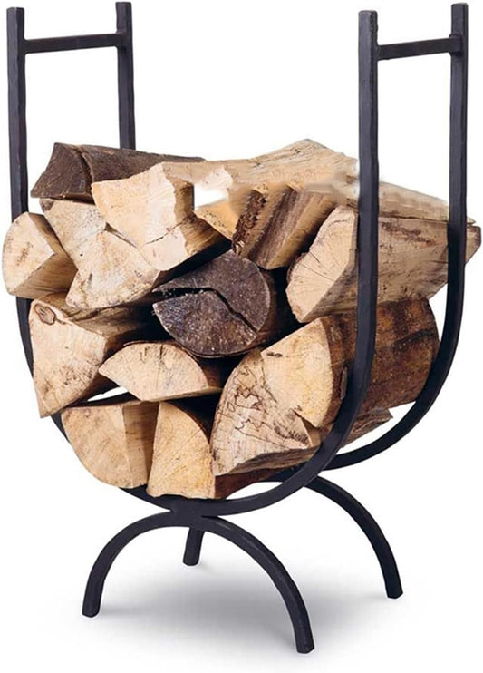 Premium Firewood Rack | Indoor Outdoor Fireplace Tool Holder Stackable Design Wood Rack for Firewood Storage Organization