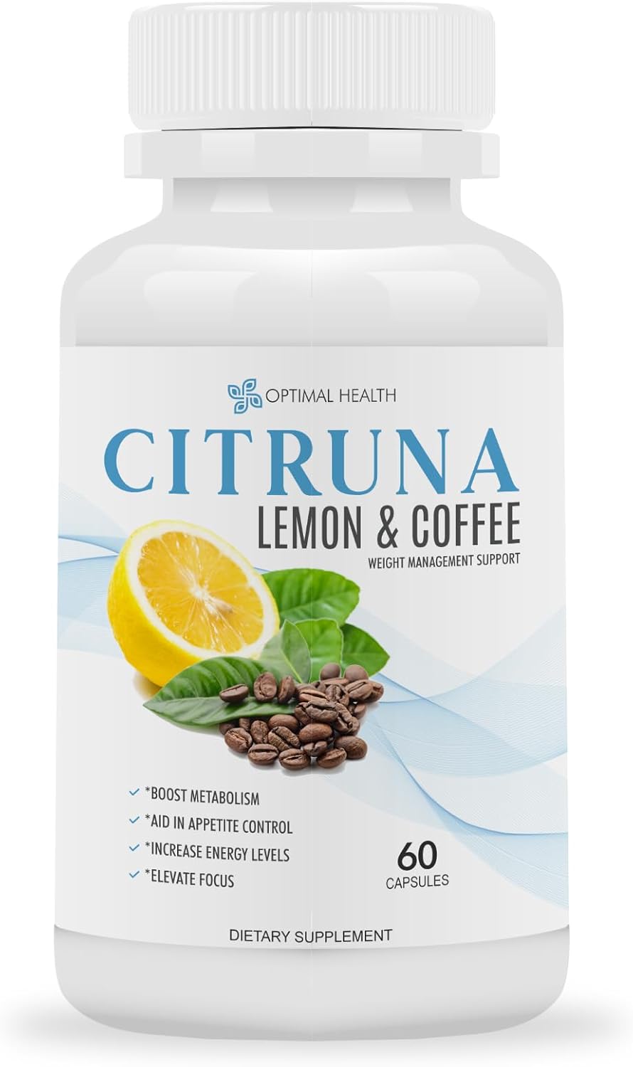 Citruna Lemon and Coffee Fat Burner - for Men and Women - Burn Fat, Boost Metabolism, Increase Energy Levels, Aid in Appetite Control, Elevate Focus - 60 Capsules