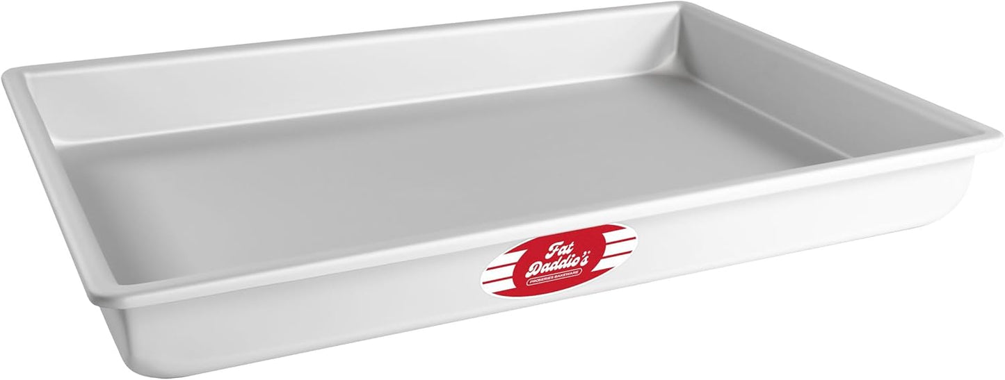 Fat Daddio's POB-12182 Sheet Cake Pan, 12 x 18 x 2 Inch, Silver