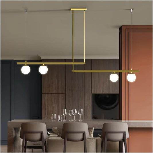 Modern Nordic Chandelier LED Minimalist Hanging Lamp Glass Pendant Light for Home Decoration Dining Table Restaurant Appliances,Illuminate Your Space