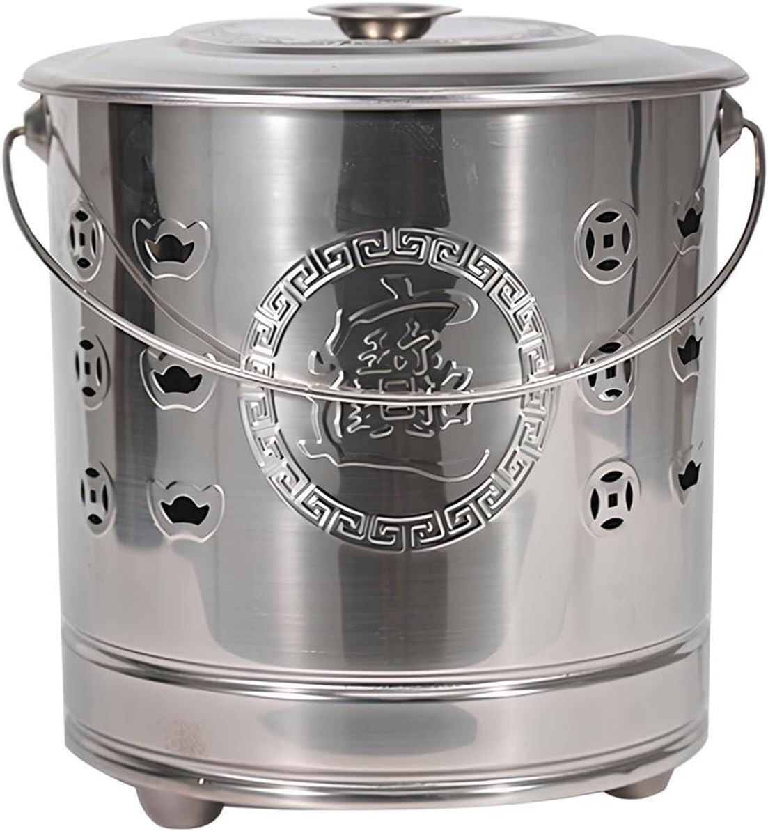 Burn Barrel, Yard Waste Incinerator with Handle, Outdoor Burn Cage for Paper, Wood and Leaves