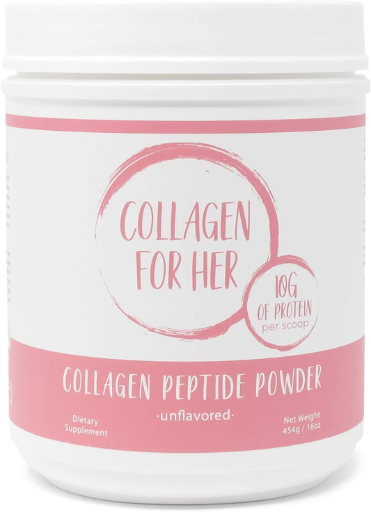 Collagen For Her: Unflavored Collagen Peptides Powder - Hydrolyzed Collagen Protein Supplement for Women | Vital for Hair, Skin, Nails, Gut Support, Paleo, Keto (41 Servings)