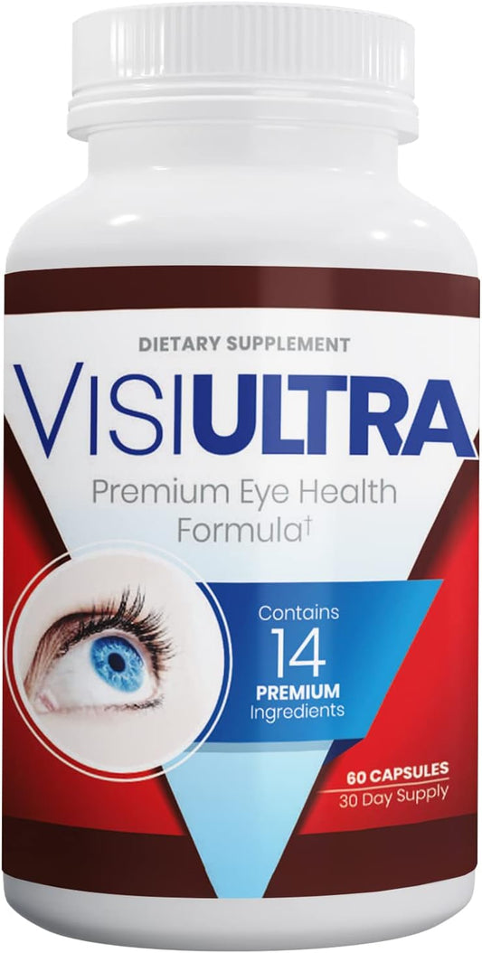 VisiUltra Eye Health Supplement \u2013 14 Essential nutrients for Clear Vision, Blue Light Protection, and Long-Term Eye Health. Supports Clarity and Eye Wellness. 60 Capsules. (1 Pack)