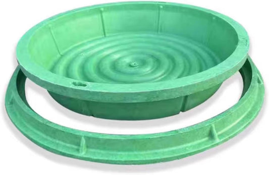 Recessed Septic Tank Lid, Durable Resin Manhole Cover for Lawn and Garden Drainage, Ideal for Planting Flowers and Plants