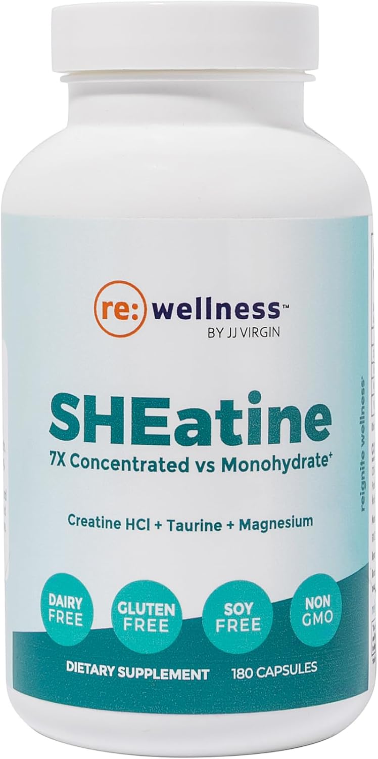 Reignite Wellness by JJ Virgin | SHEatine | Creatine HCL, Taurine & Magnesium Glycinate | 180 Capsules