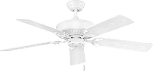 Hinkley Oasis 52" Indoor\/Outdoor Ceiling Fan - Traditional, Composite Fan Blades, Pull Chain Operation, 3-Speed with Manual Reverse, 4.5" Downrod Included, Light Kit Adaptable - Appliance White Finish