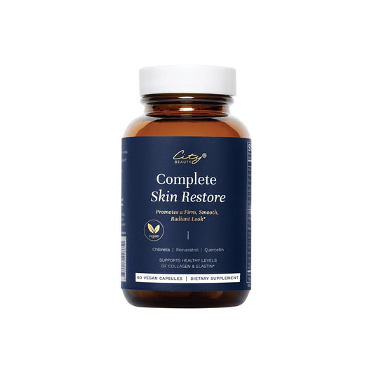City Beauty Complete Skin Restore - Dietary Supplement - Supports Collagen & Elastin - Solution for Wrinkles & Sagging on The Face & Body - Anti-Aging Beauty & Skin Care Supplement