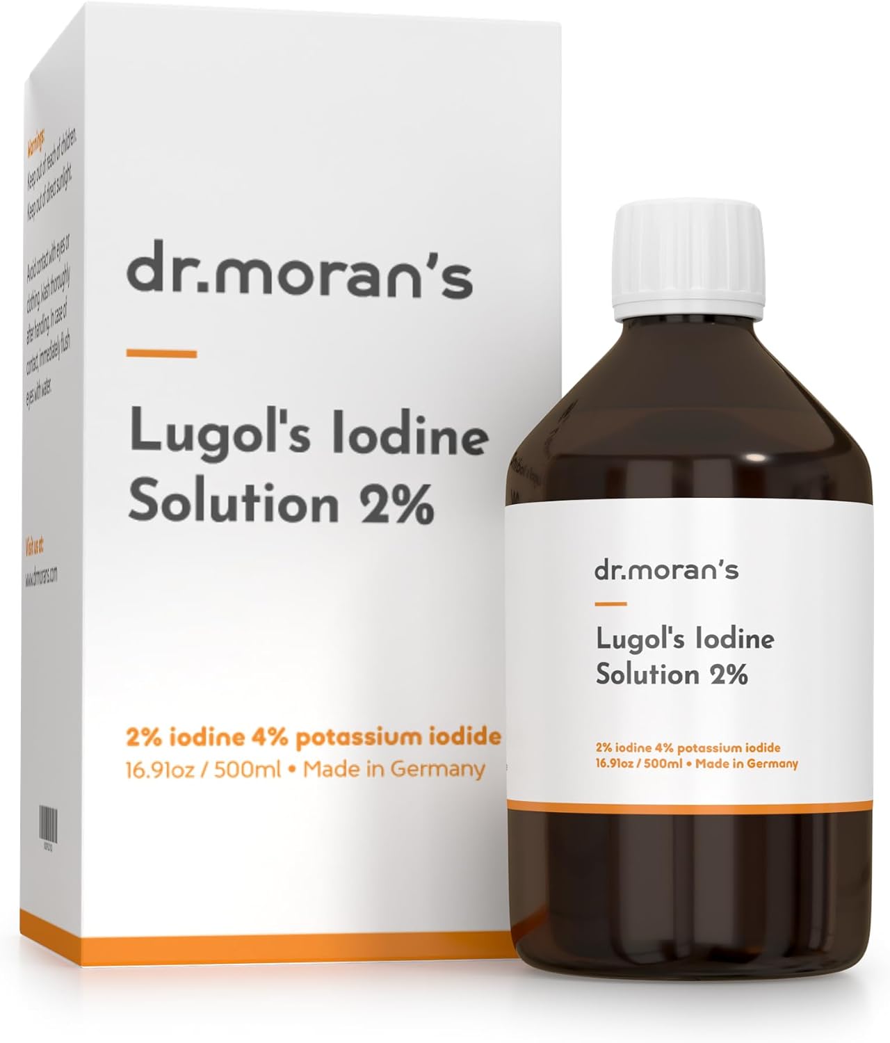 LUGOL'S Iodine 2% Solution | USP/PH. EUR. | 16.91oz | Made in Germany