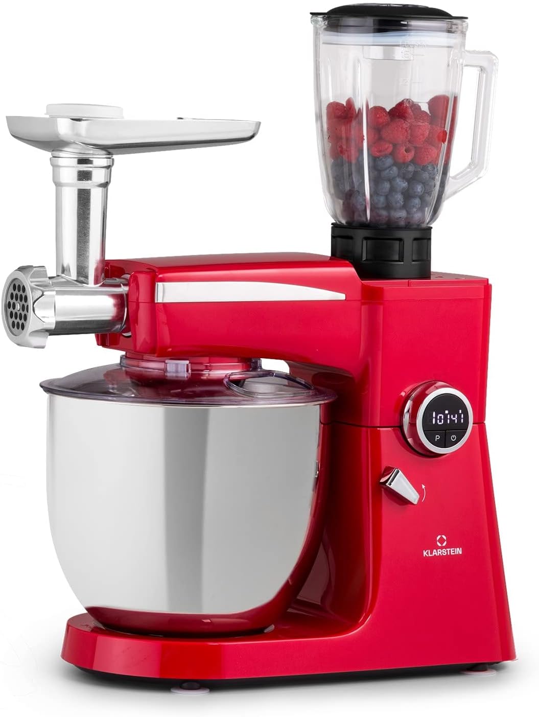 Klarstein Multi-Function Food Processor Blender, 2000W, Meat Mincer, 3 in 1 Blender, for Kitchen, 10L, Electric Vegetable Grater, Beaters, Professional Petrin