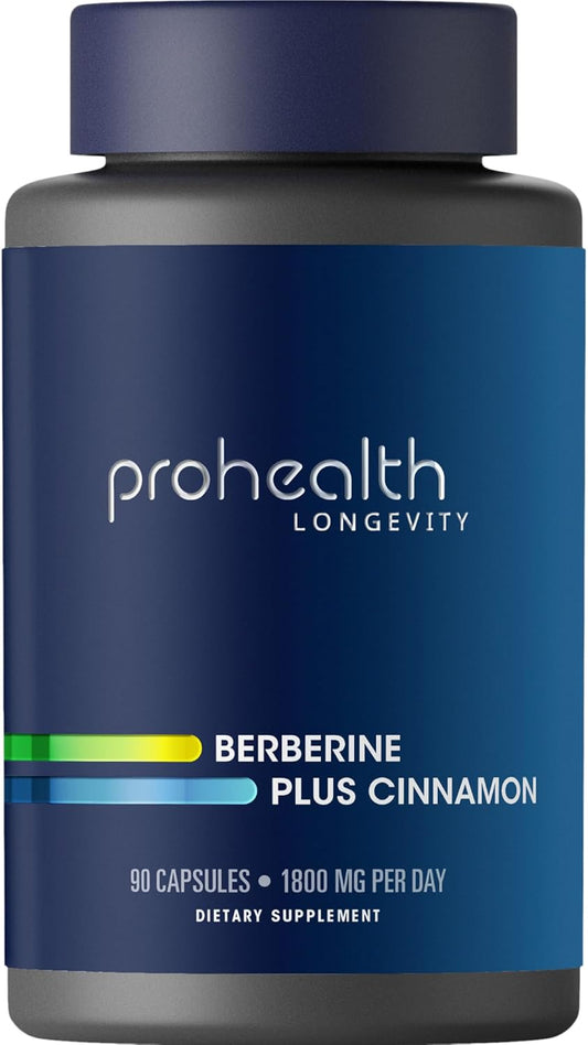 Berberine Plus Cinnamon, 600 mg/per Serving | Evidence-Based to Support Healthy Aging & Metabolism | Gut Health & Cholesterol Management | Third-Party Tested for Purity