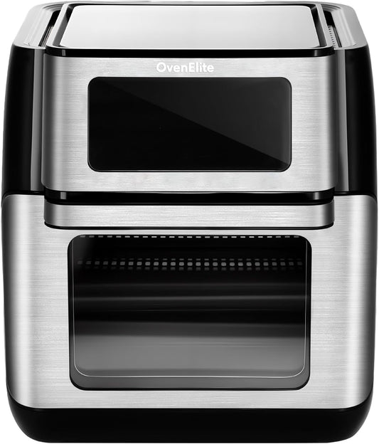 OvenElite Air Fryer Toaster Oven 10.6 QT, 10 In 1 Large Countertop Convection Oven with Bake, Grill, Broil & Warm Options, Stainless Steel