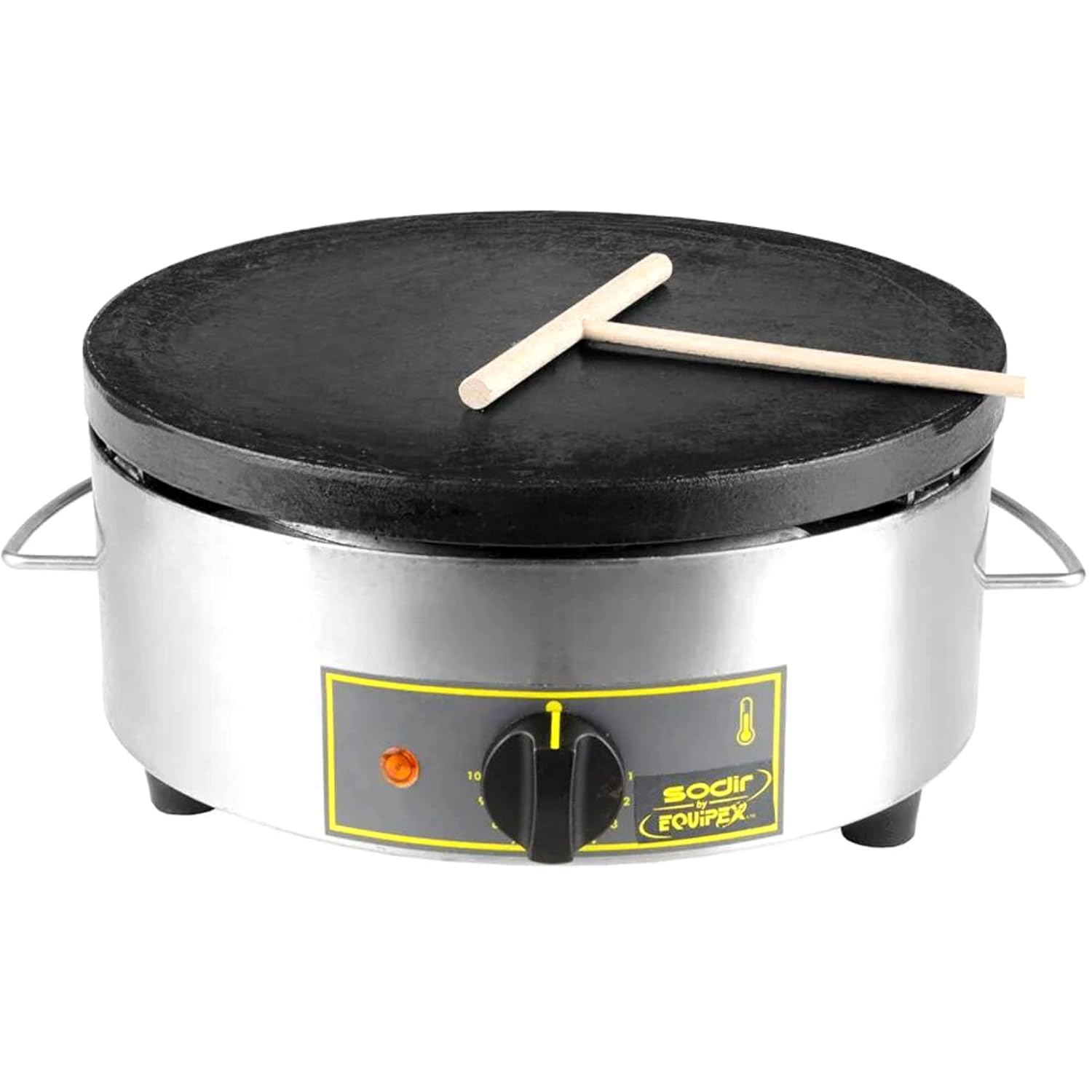 Equipex 350FE Sodir 13.75-Inch Single Crepe Maker Machine with Cast Iron Plate, 120v
