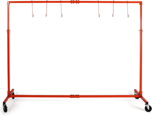Adjustable Paint Rack, 330 lbs Bearing Capacity Automotive Paint Stand, Adjustable Height, Paints Drying Rack with Hooks & 4 Swiveling Wheels, Automotive Tool
