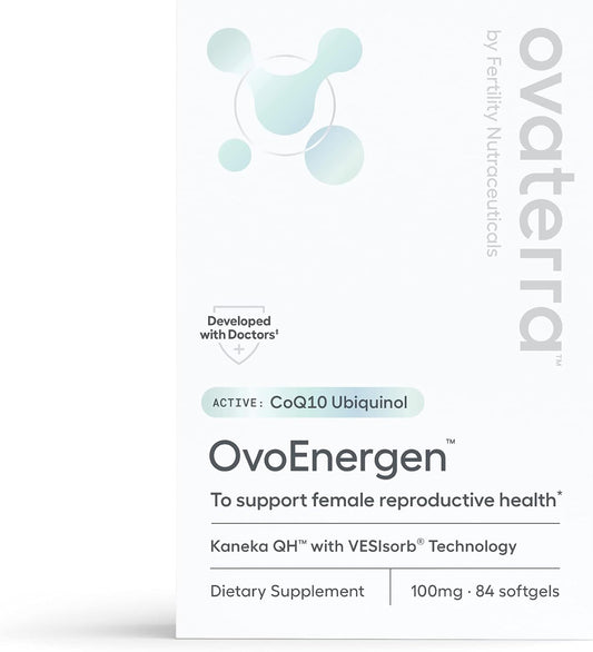 OvoEnergen CoQ10 Supplement for Women to Support Reproductive Health and Egg Health Fertility Booster with Kaneka QH, VESIsorb® Technology 84-100mg Softgel Capsules - 28 Day Supply