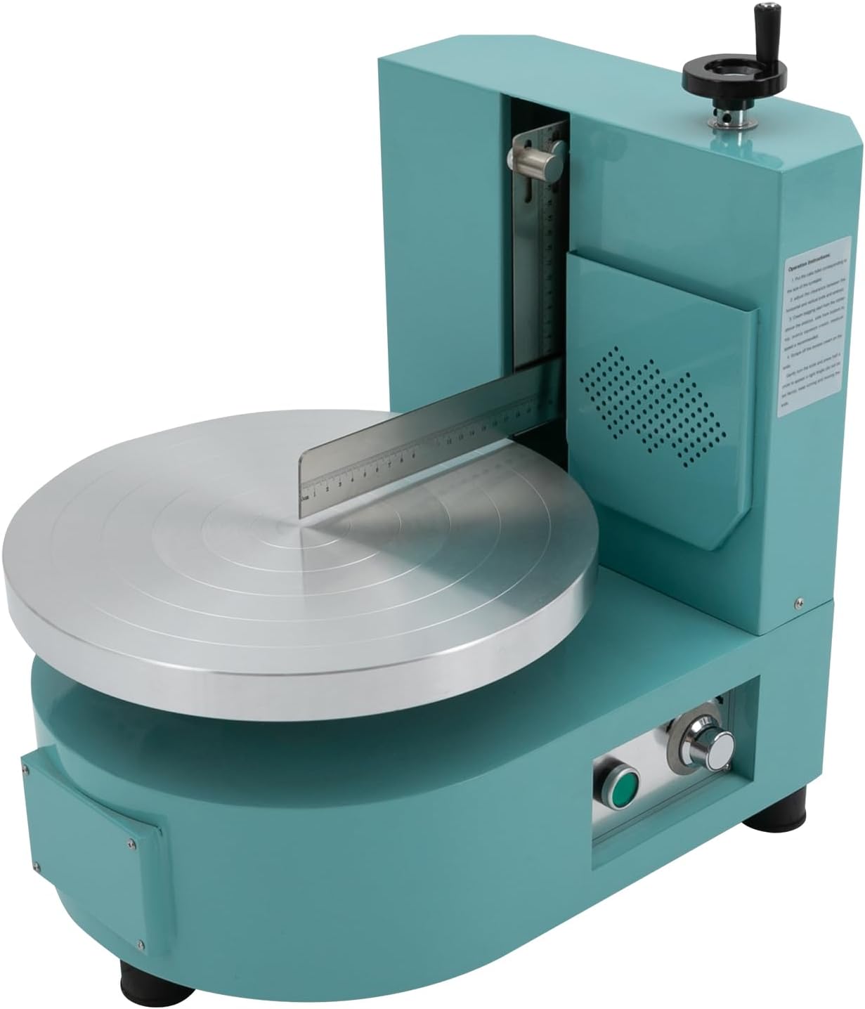 4-12in Cake Cream Spreading Coating Smearing Machine, Automatic Birthday Cake Cream Spreading Coating Decoration Machine w\/11 Adjustable Speeds 80W 110V 0-200rpm Cake Decorating Machine (blue)