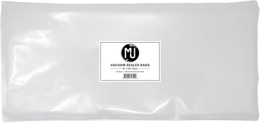 MJ Commercial-Grade Vacuum Sealer Bags for Food Storage, Sous Vide | Case of 500 (11" x 24" 4 Mil, Clear)