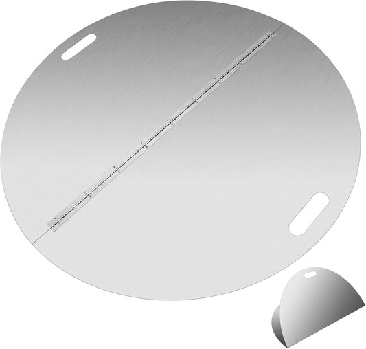 Migoda 40 Inch Round Fire Pit Lid, 304 Stainless Steel Foldable Fire Pit Ring Snuff Cover, Ring Lid 3mm Thickness for Any Round Patio
