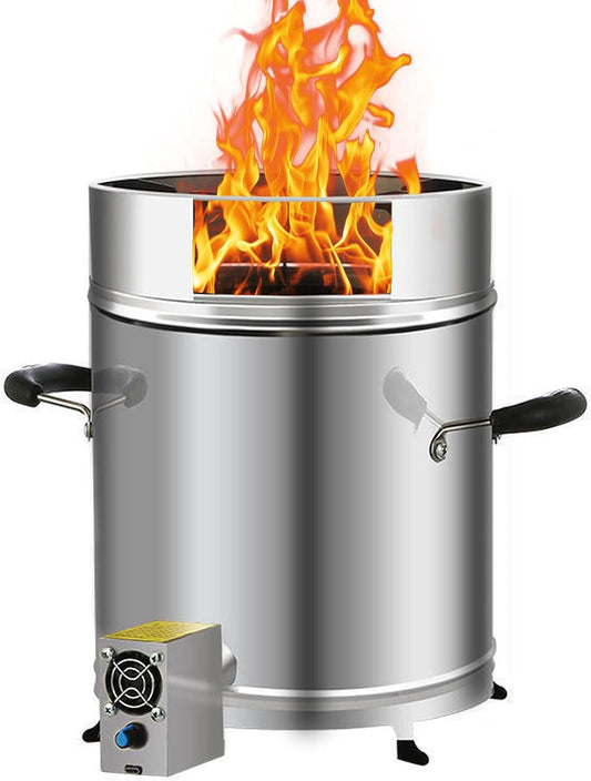 Smokeless Firepit Stainless Steel Wood Burning Fire Pit with Wind Guard und Ash Outlet Solo Fire Pits for Outside Camping Bonfire Backyard Garden Barbecue