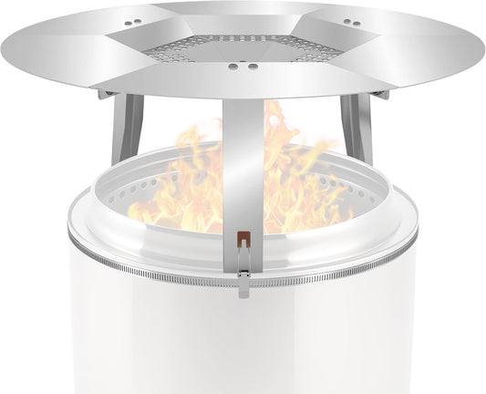 Toriexon Heat Deflector Fit for Solo Stove Bonfire 19.5", 304 Stainless Steel Heat Diffuser for Bonfire Fire Pit with Grill Gloves & Fix Hoop, Capture and Redirect Warmth, Camping Accessory