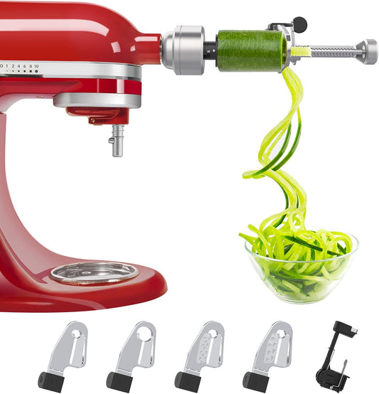 Bestand Spiralizer Attachment Compatible with KitchenAid Stand Mixer, Comes with Peel, Core and Slice, Not KitchenAid Brand Spiralizer Attachment (5 Blades)