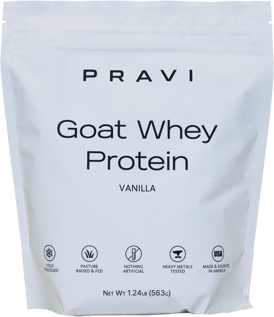 100% Pure Goat Whey Protein Powder Supplement - Vanilla Flavor